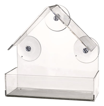 Trixie transparentes Futterhaus für Gartenvögel mit Saugnapf Fensteranbringung