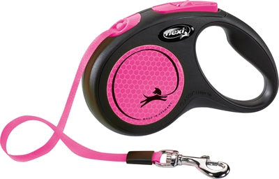 Flexi New Classic Neon Rollleine Rosa – Hund an flexibler Leine
