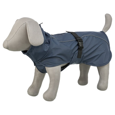 Blauer Trixie Hunde-Regenmantel Husum Be Nordic – Seitenansicht mit Reflektoren