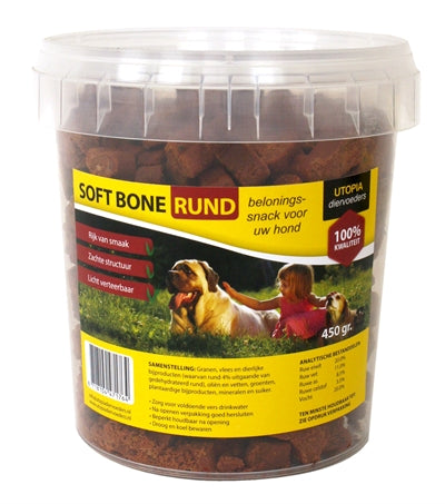 Utopia Animal Soft Bones Rind – Weiche Hundeknochen-Snacks mit Rindfleisch zum Kauen
