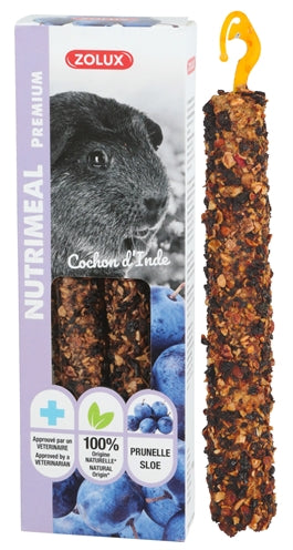 Zolux Nutrimeal Stick Meerschweinchen Pflaume – Fruchtiger Knabbersnack für Meerschweinchen