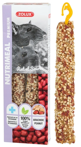 Zolux Nutrimeal Stick Ratte Maus Erdnuss – Knabber-Leckerli für Nagetiere