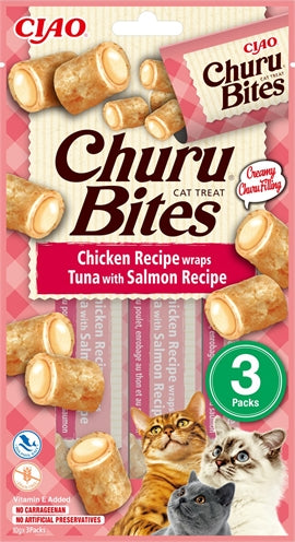 Inaba Churu Bites Katzenleckerli Huhn-Thunfisch-Lachs Wrap Snack Multipack