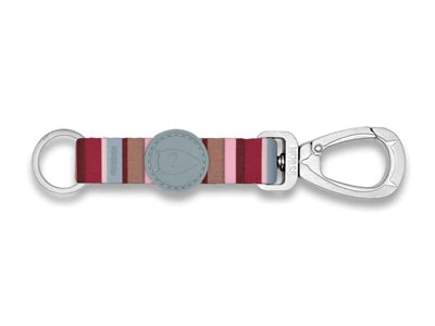 Morso Schlüsselband Skyline Rot Rosa recycelt Detailansicht Verschluss und Karabiner