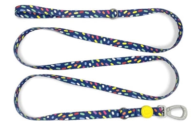 Morso Hundeleine verstellbar recycelt Farbe Invaders lila Detailansicht Karabiner Ringe – Leine Hund nachhaltig