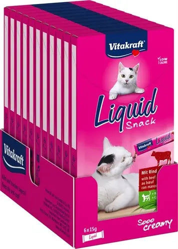 Vitakraft flüssiger Katzensnack mit Rindfleisch und Inulin zum Auslecken