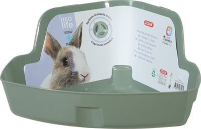 Zolux Neolife Ecktoilette Kaninchen Detailansicht – Nagertoilette grün herausnehmbar Nahaufnahme