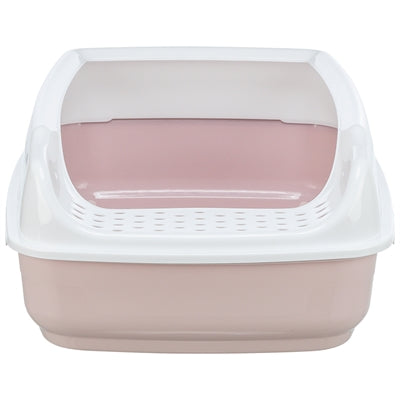 Trixie Katzentoilette Delio mit Rand bedruckt hellrosa weiss – Katzenklo offen Blumenmuster