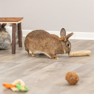 Trixie Grasspielzeug mit Jute Detailansicht – Nagerspielzeug Naturmaterial Geflecht Nahaufnahme