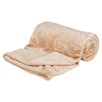 Trixie Hundedecke Barry Soft Plüsch beige Detailansicht – weiche Oberfläche Nahaufnahme Material