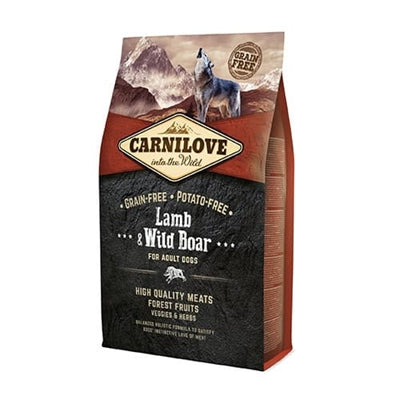 Carnilove Hundetrockenfutter Lamm Adult, Verpackung Rückseite mit Analytischen Bestandteilen
