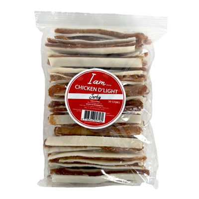 I Am D'light Jerky Huhn – Nahaufnahme der Dörrfleisch-Hundesnacks