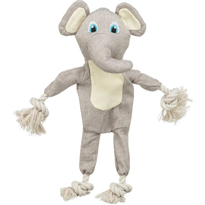 Trixie Elefant mit Seilkörper – robustes Hundespielzeug aus Plüsch und Seil