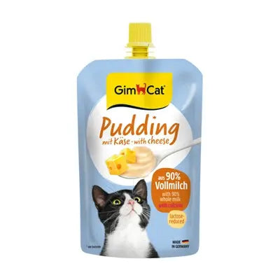 GimCat Puddingbeutel mit Käse Katzensnack – cremiger Käsepudding für Katzen