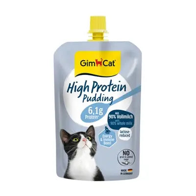 GimCat Puddingbeutel proteinreich Katzensnack – cremiger Pudding für Katzen