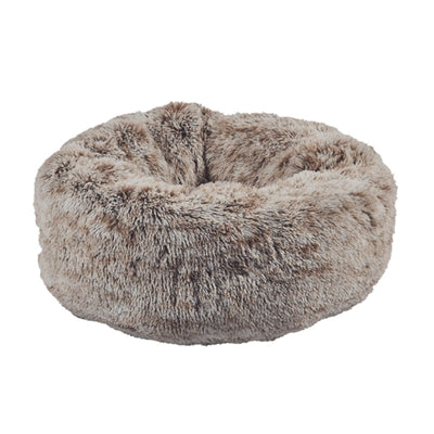 Croci Hundekorb Donut zweifarbig beige, gemütliches Hundebett Frontansicht