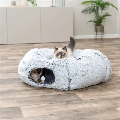 Trixie Harvey Plüsch Spieltunnel / Donut Weiss / Grau