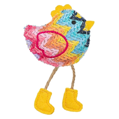Trixie Plüsch-Huhn für Katzen mit Catnip Seitenansicht Detailaufnahme