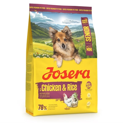 Josera Mini Senior Hundefutter mit L-Carnitin und Taurin Rückseite Zusammensetzung
