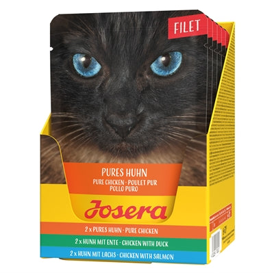 Josera Multipack Filet Nassfutter Portionsbeutel Huhn Ente und Lachs für Katzen