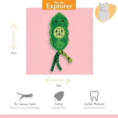 Happy Pet Erbsen mit Katzenminze Gesamtansicht – verspieltes Plüsch-Set für Katzen