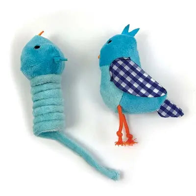 Happy Pet Tabby Patch Vogel Blau