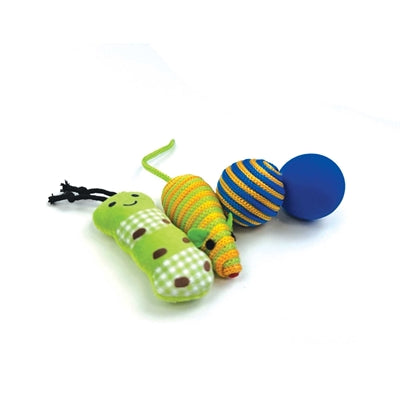 Happy Pet Tabby Patch Raupe Multipack – buntes Katzenspielzeug-Set zum Jagen und Spielen