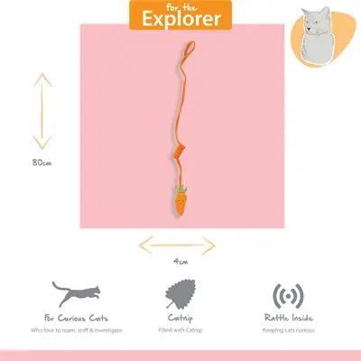 Happy Pet Karotte Bungee Detail – verspieltes Spielzeug zum Aufhängen für Katzen