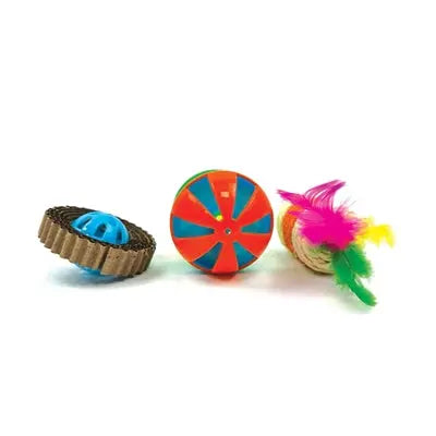 Happy Pet Rassel-Roller für Katzen - verschiedene Spielelemente in kompaktem Design