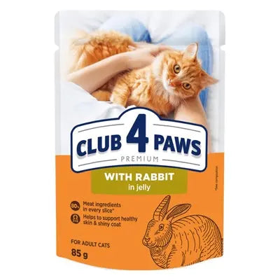 Club 4 Paws Premium Katzen-Nassfutter Kaninchen in Gelee für erwachsene Katzen