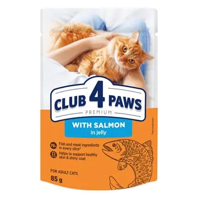 Club 4 Paws Premium Katzen-Nassfutter Lachs in Gelee für erwachsene Katzen