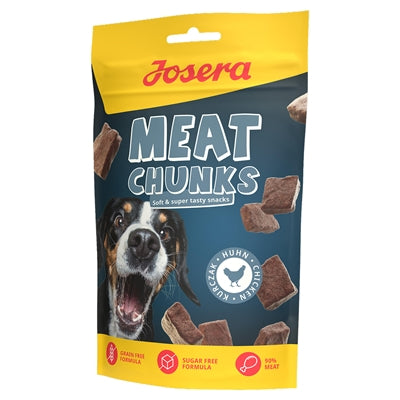 Josera Meat Chunks getrocknete Hundesnacks mit Hühnerfleisch hoher Fleischanteil getreidefrei