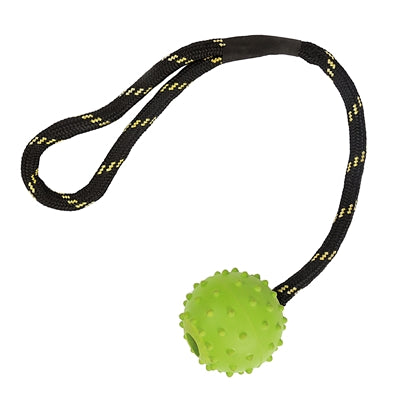 Schwimmfähiger Gummiball mit Seil Hundespielzeug Happy Pet, Seitenansicht