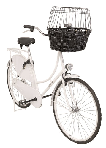Trixie Weide Fahrradkorb Vorne Schwarz Mit Kissen Und Verdeck