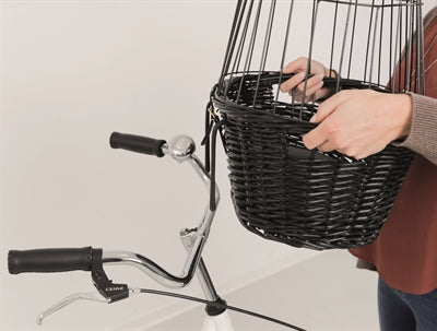 Trixie Weide Fahrradkorb Vorne Schwarz Mit Kissen Und Verdeck