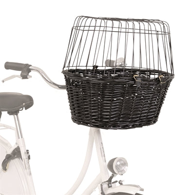 Trixie Weide Fahrradkorb Vorne Schwarz Mit Kissen Und Verdeck