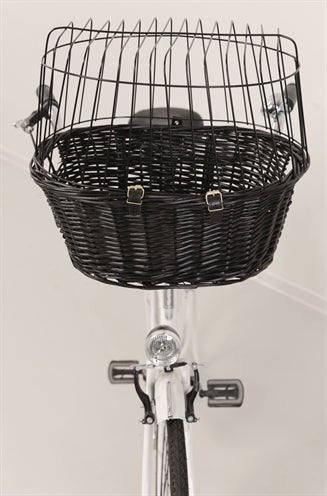Trixie Weide Fahrradkorb Vorne Schwarz Mit Kissen Und Verdeck