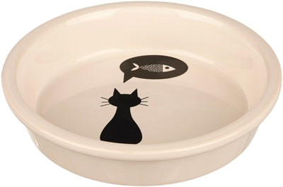 Trixie Keramik Futternapf Weiss Mit Silhouette Katze