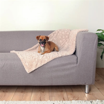 Trixie Kuscheldecke für Hunde beige – zusammengelegt und platzsparend