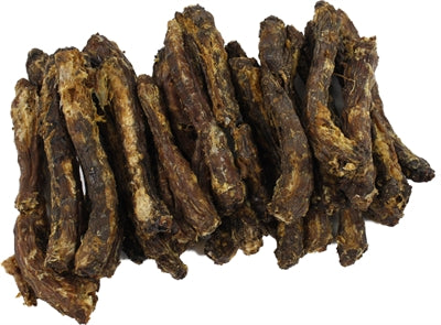 Petsnack Entenhals getrockneter Hundekausnack, Größenvergleich