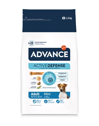 Advance Mini Adult Trockenfutter für kleine erwachsene Hunde Frontansicht