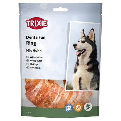 Trixie Denta Fun Kauendes Ringhähnchen Zahnpflege-Snack für Hunde