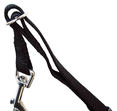 Schwarzer Trixie Autogurt für Hunde verstellbar Karabiner Nahaufnahme
