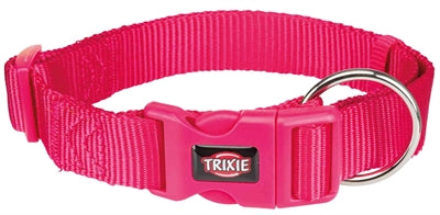 Trixie Premium Halsband fuchsia für Hunde, Verpackung mit Größentabelle