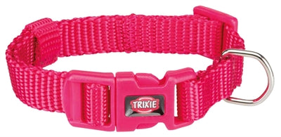 Trixie Premium Hundehalsband fuchsia, hochwertiges Nylon-Halsband verstellbar