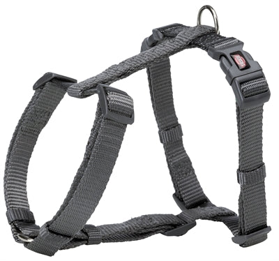 Trixie H-Body Hundegeschirr grau, Seitenansicht mit verstellbaren Gurten