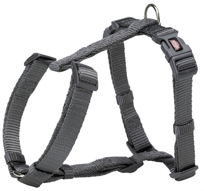 Trixie H-Body Hundegeschirr grau, Verpackung mit Größentabelle