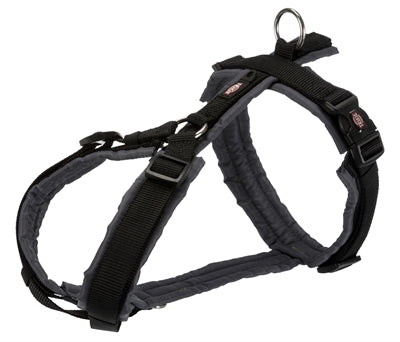 Trixie Premium Trekking Hundegeschirr schwarz grau, verstellbares Brustgeschirr