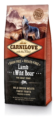 Carnilove Adult Hundefutter Lamm Wildschwein, Nahaufnahme der Kroketten