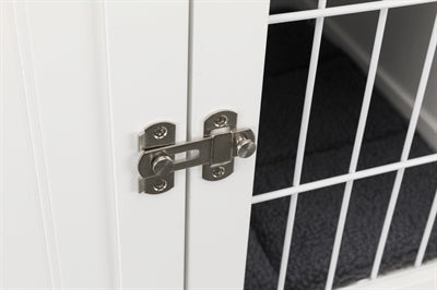 Trixie Home Kennel weiß mit Hund Anwendungsbeispiel